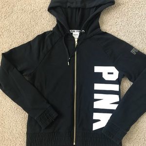 VS PINK hoodie with gold zipper